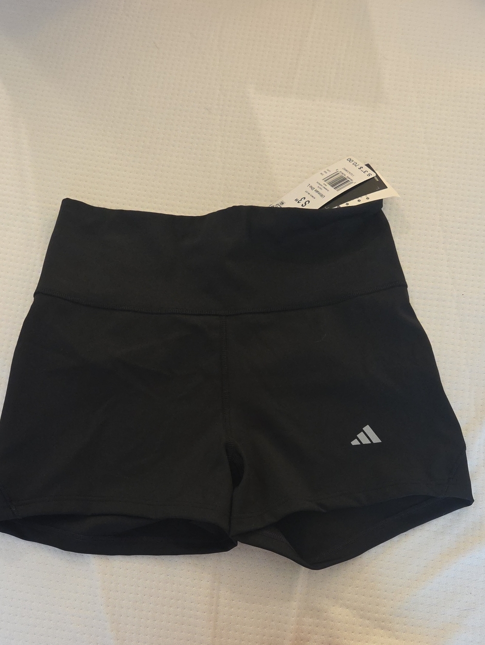 adidas Black High-Rise Athletic Shorts with Logo